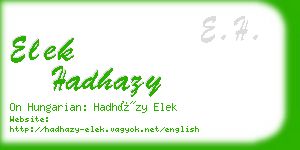 elek hadhazy business card